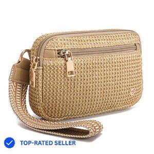 Straw Clutch Purse Wristlet Woven Boho Chic Summer Beach Bag Vacation Essentials